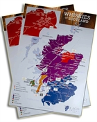 Skotlands Map / Poster 70x100 cm The Single Malt Flavour Map