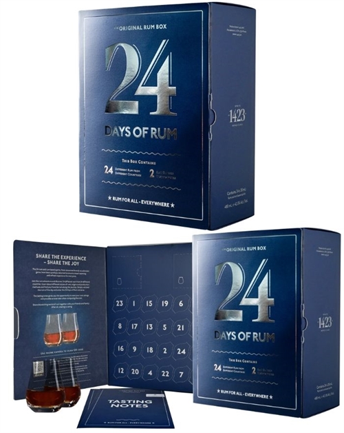 24 Days of Rum Blue Edition - Rum Advent Calendar filled with 24 x 2cl 