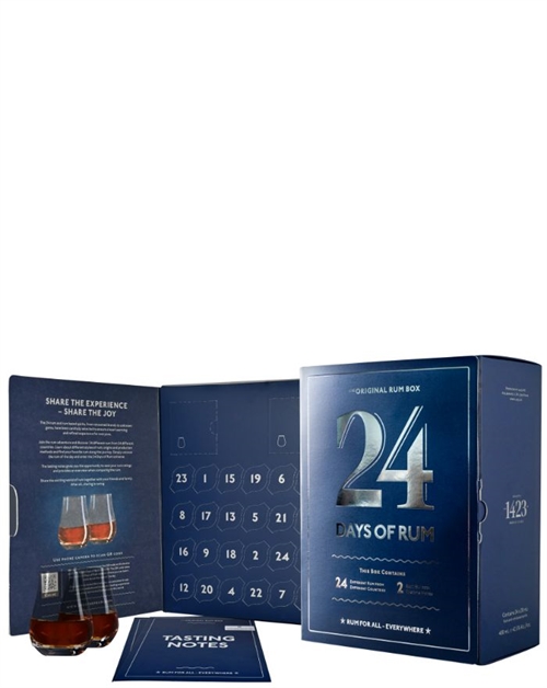 24 Days of Rum Blue Edition - Rum Advent Calendar filled with 24 x 2cl 