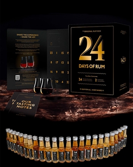 24 Days of Rum Black Edition - Rum Advent Calendar filled with 24 x 2cl 