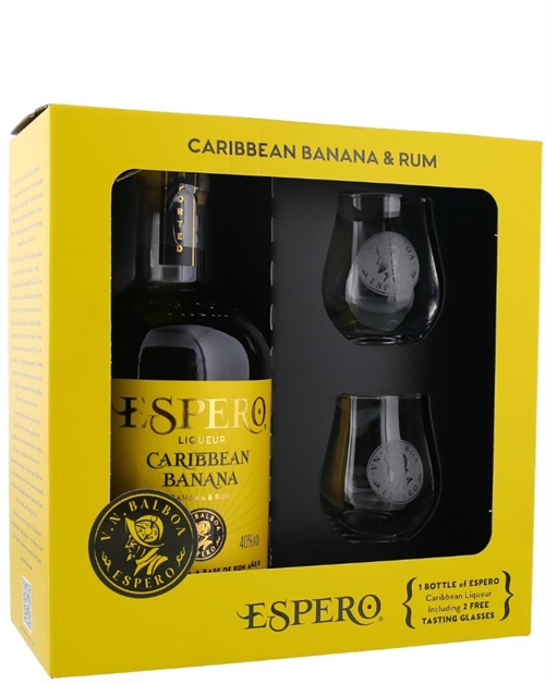A. Michler Ron Espero Caribbean Banana Giftbox with 2 glasses 70 cl 40%