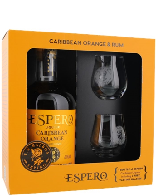 A. Michler Ron Espero Caribbean Orange Giftbox with 2 glasses 70 cl 40%