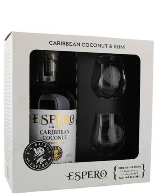 A. Michler Ron Espero Coconut & Rum Giftbox with 2 glasses Rum-Liqueur 70 cl 40%