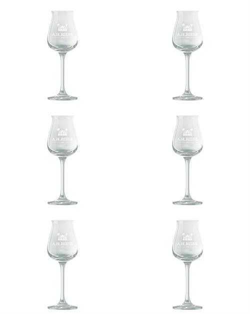 Rum glass on stem - A H Riise Logo Distillery Taster 6 pcs. in a pack