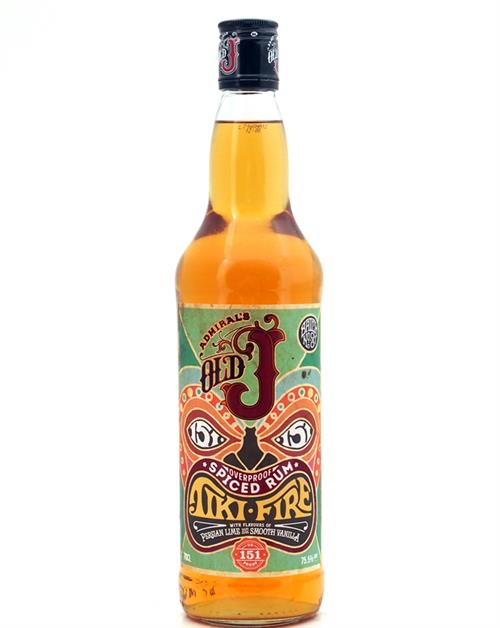 Admirals Old J Overproof Tiki-Fire Spiced Rum 70 cl 75.5%
