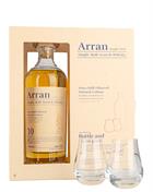 Arran 10 years old Giftbox with 2 glass Single Island Malt Whisky 70 cl 46%