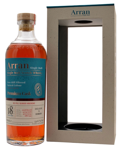 Arran 2006/2024 18 Year Premium Cask Refill Oloroso Hogshead Single Island Malt Scotch Whisky 53.6%