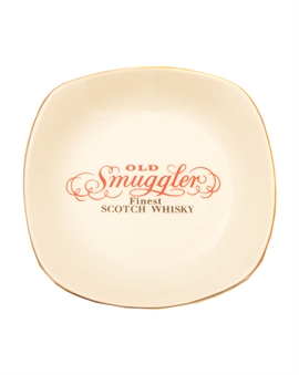 Ashtray with Old Smuggler whiskey logo 1