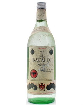 Bacardi Superior Carta Blanca Duty Free Vintage 1960s Rum 75 cl 40%