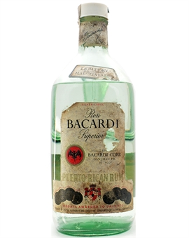 Bacardi Superior Silver Label Half Gallon 189 CL Duty Free 1970erne Vintage Bottle 2 Rum 40%