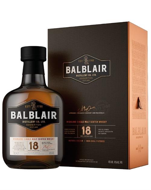 Balblair 18 years Single Highland Malt Whisky 46% Single Highland Malt Whisky