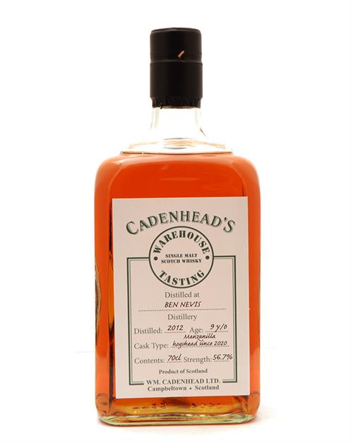 Ben Nevis 2012 Cadenhead\'s 9 Year Warehouse Tasting Single Malt Highland Whisky 56.7%.
