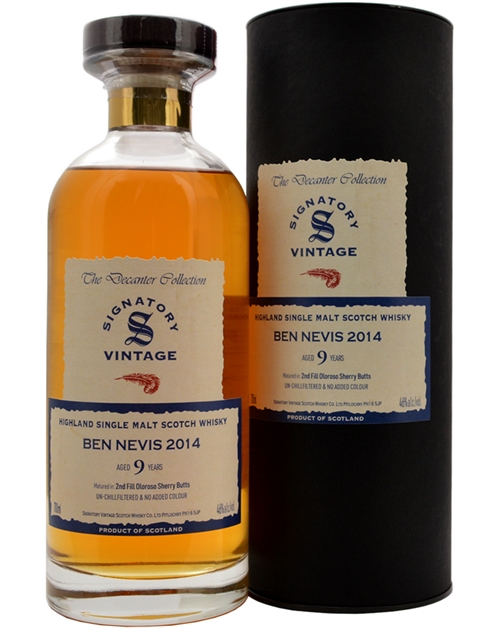 Ben Nevis 2014 Signatory Vintage 9 Years Old Highland Single Malt Scotch Whisky 70 cl 46%