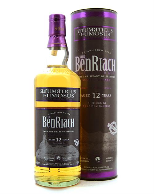 BenRiach 12 years Dark Rum Wood Finish Single Peated Speyside Malt Scotch Whisky 46%%.