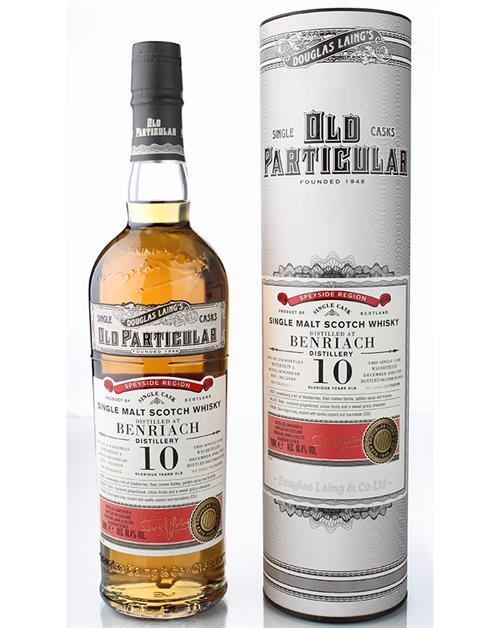 BenRiach 2008/2018 Old Particular 10 years Douglas Laing Single Speyside Malt Whisky 70 cl 48,4% 48,4%.
