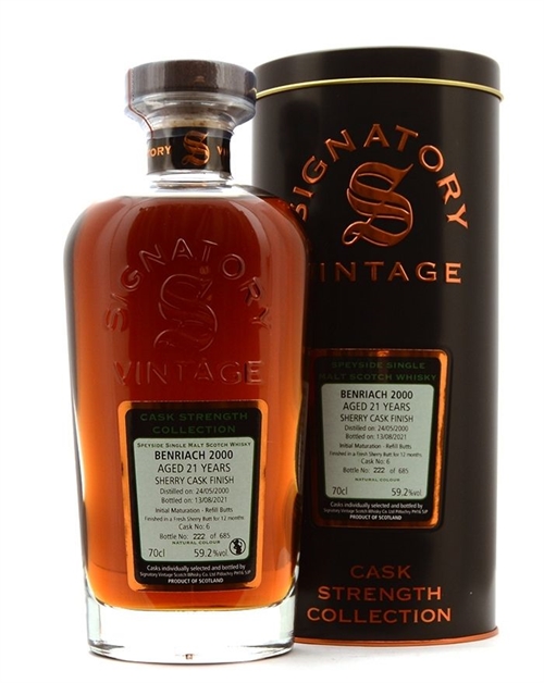Benriach 2000 Signatory 21 years Sherry Butt Single Speyside Malt Whisky