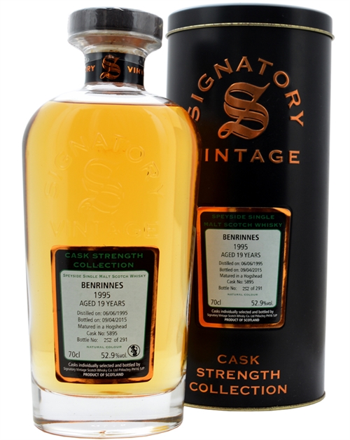 Benrinnes 1995/2015 Signatory 19 Year Old Speyside Single Malt Scotch Whisky 52,9%