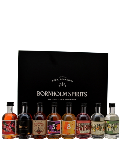 Bornholm Spirits Miniature Tasting Box Danish Gin, Coffee Liqueur, Schnapps & Dram 8x5 cl 18-40%