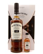 Bowmore 12 years Gift set with Miniature Islay Single Malt Scotch Whisky 70+5 cl 40%
