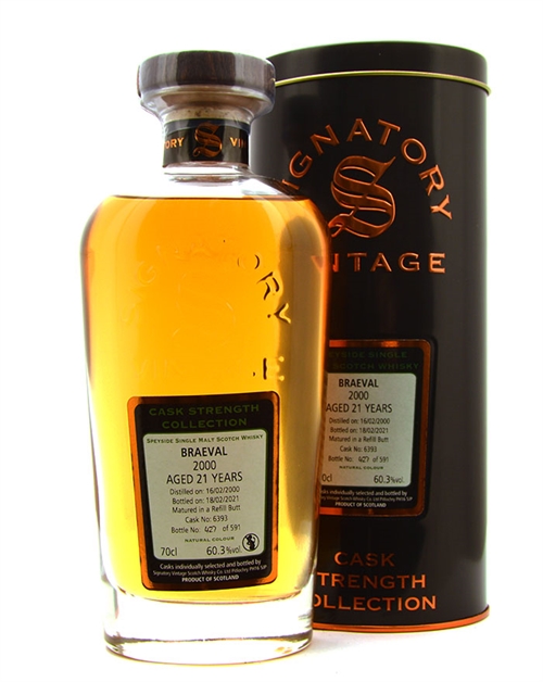 Braeval 2000/2021 Signatory Vintage 21 years old Single Speyside Malt Scotch Whisky 70 cl 60,3%