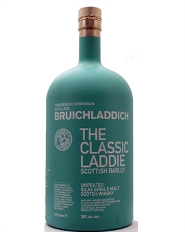 Empty display bottle of Bruichladdich The Classic Laddie in magnum size