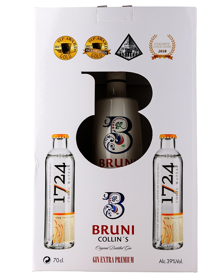 Bruni Collins Gin Giftbox with 2 tonicwater Spain