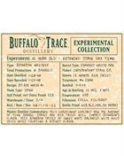 Buffalo Trace Experimental Collection 15 year Extended Stave Dry Time Bourbon Whiskey USA 37,5 cl 45% Label