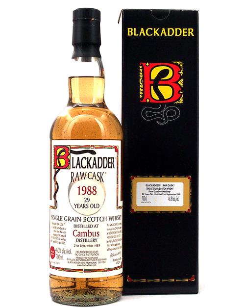 Cambus 1998 to 2017 Blackadder Raw Cask 29 years Single Grain Whisky 46.3 percent alcohol and 70 centiliters