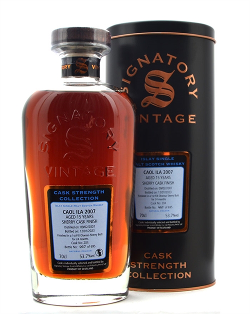 Caol Ila 2007/2023 Signatory Vintage 15 years Single Islay Malt Scotch Whisky 70 cl 53,7%