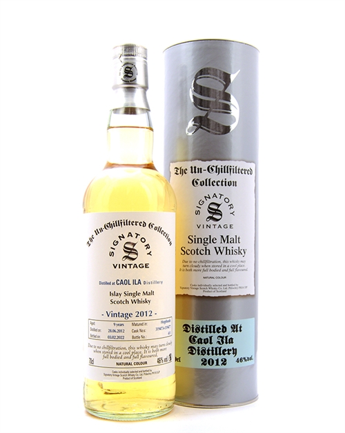Caol Ila 2012 2022 Signatory Vintage 9 Years Un-Chillfiltered Collection hogshead bottle