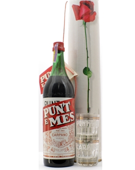 Carpano Punt e Mes Gift Box with 2 Glasses Vintage Bottle Italian Vermouth 100 cl 16.5%