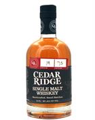 Cedar Ridge Single Malt Whiskey Handcrafted Small Batch 40%