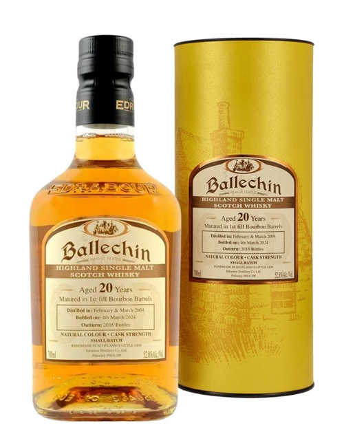 Bottle of Edradour Ballechin 20 yo Bourbon Barrels Highland Single Malt Scotch Whisky