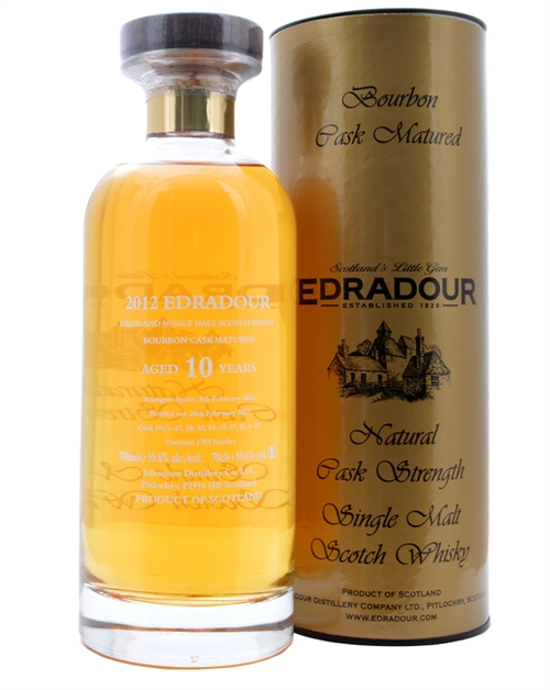 Edradour 2012/2022 Bourbon Cask 10 year old Highland Single Malt Scotch Whisky 70 cl 59,6%