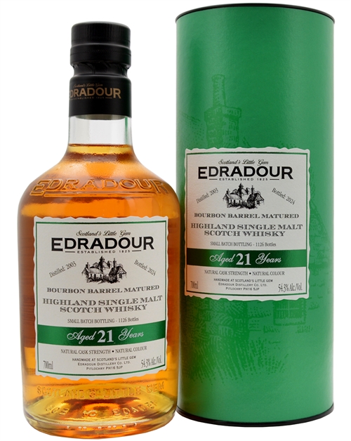 Edradour 2003/2024 Bourbon Barrel 21 Year Old Highland Single Malt Scotch Whisky 70 cl 54.3%