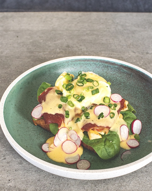 Eggs Benedict with Hollandaise on Apple Brandy - Food with Alcohol by Jan Ohrt - Fillipa Apple Brandy