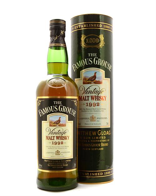 Famous Grouse Vintage 1992 Blended Malt Scotch Whisky 40% 40% ABV