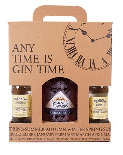 Gin Time Gift Box incl. Warner\'s Rhubarb Gin & 4 x Indian Tonic
