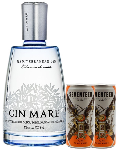 Gin Mare incl. 2 x Seventeen Tonic Water Mediterranean Gin Spain 70 cl 42,7%