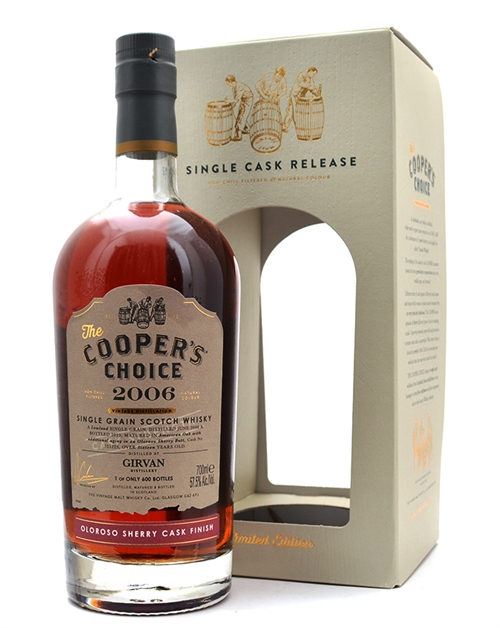 Girvan 2006/2023 Coopers Choice 16 years old Lowland Single Grain Scotch Whisky 70 cl 57.5%