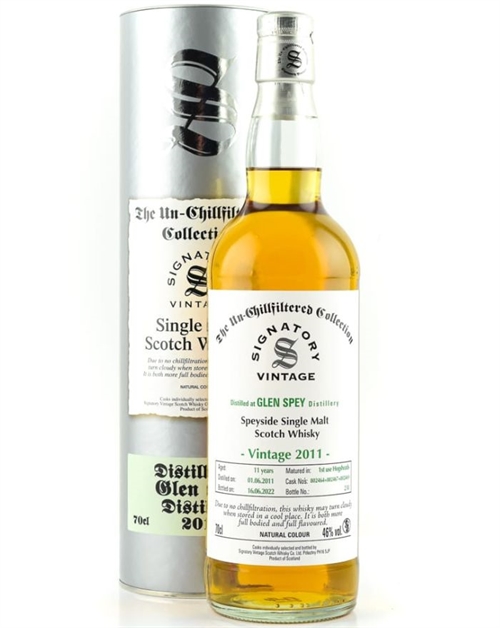 Glen Spey Signatory Vintage 11 Year Old, 1st use hogsheads, 46%