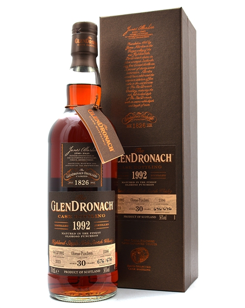 GlenDronach 1992/2023 Cask Bottling 30 years old Cask No. 2386 Highland Single Malt Scotch Whisky 70 cl 56%