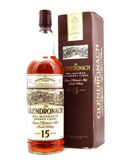 Glendronach 15 years 100% Sherry Matured Single Highland Malt Scotch Whisky 100 cl 40%