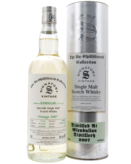 Glendullan 2007/2020 Signatory Vintage 12 year old Speyside Single Malt Scotch Whisky 70 cl 46%