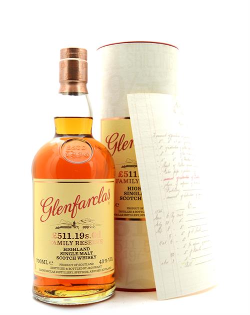 Glenfarclas Family Reserve 511.19s.Od Single Highland Malt Scotch Whisky 43
