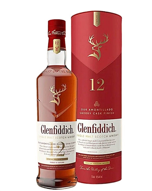 Glenfiddich 12 Year Old Amontillado Sherry Cask Finish Single Speyside Malt Scotch Whisky 43%