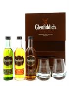 Glenfiddich The Family Distillers Collection Miniature Giftbox w. 2 glass Single Malt Whisky 3x10 cl 40%