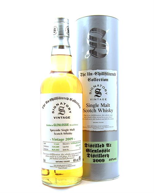 Glenlossie 2009/2022 The Un-chillfilteres Collection Signatory Vintage Collection 12 years Single Speyside Malt Whisky 46%