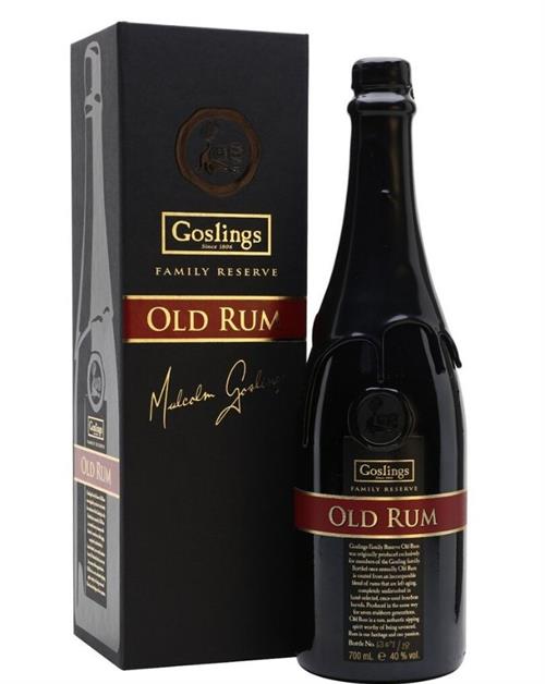 Gosling\'s Family Reserve Old Rum Bermuda 40 % alcohol and 70 centiliters 