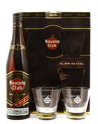 Havana Club 7 years old Giftbox w. 2 glass El ron de Cuba Dark Rum 40%